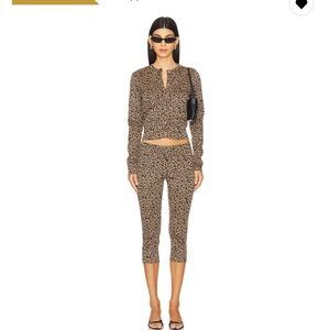 Lioness Leopard Print Cardigan + Capris